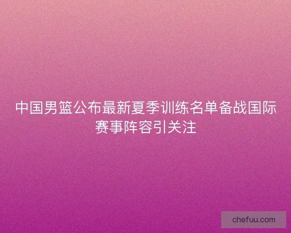 中国男篮公布最新夏季训练名单备战国际赛事阵容引关注